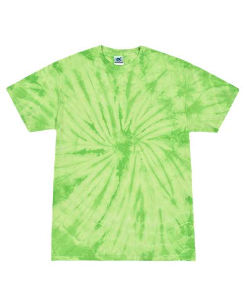 Colortone 1000Y Youth Multi-Color Tie-Dyed T-Shirt - Spider Lime - front
