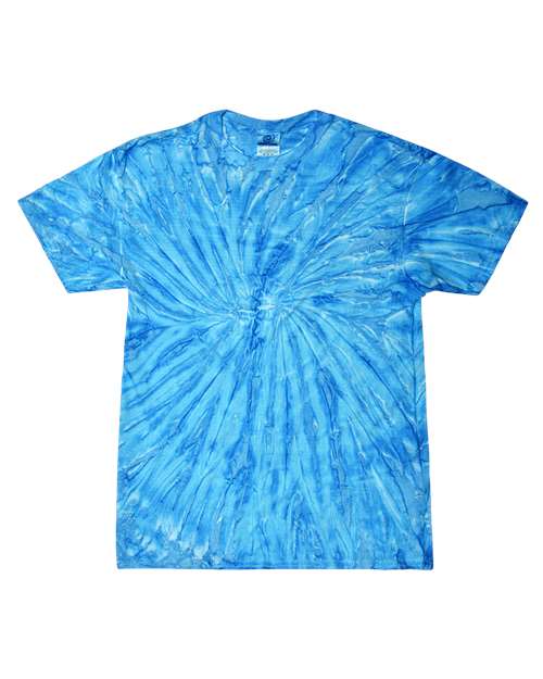 Colortone 1000Y Youth Multi-Color Tie-Dyed T-Shirt - Neon Blueberry - front