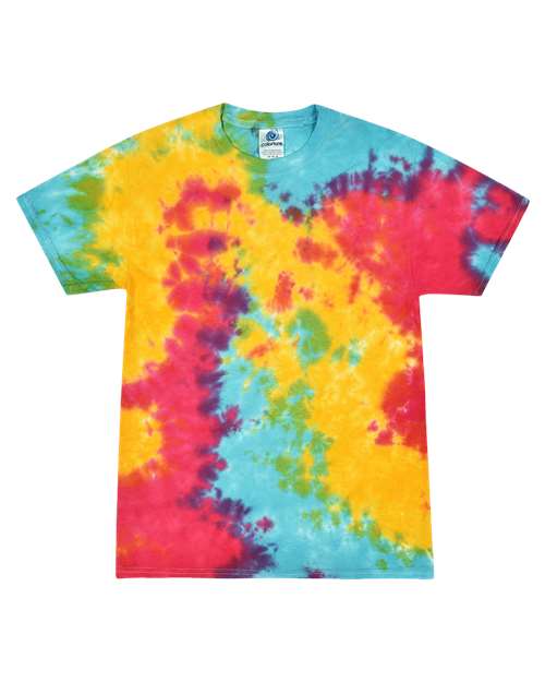 Colortone 1000Y Youth Multi-Color Tie-Dyed T-Shirt - Multi Rainbow - front