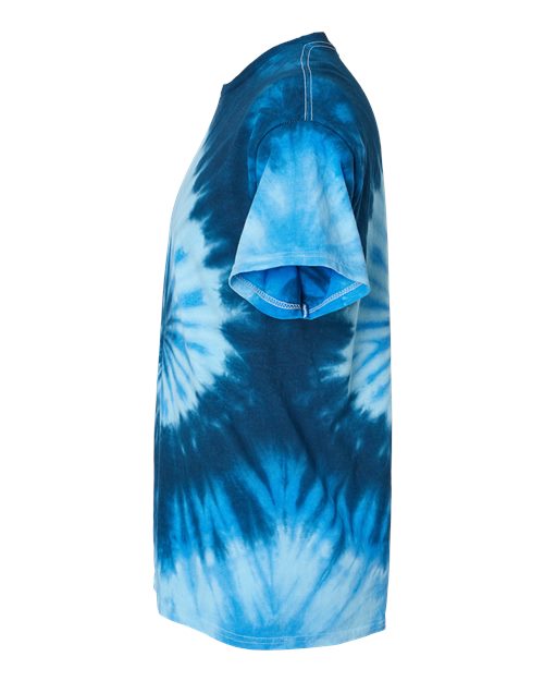Colortone 1000Y Youth Multi-Color Tie-Dyed T-Shirt - Blue Ocean - side