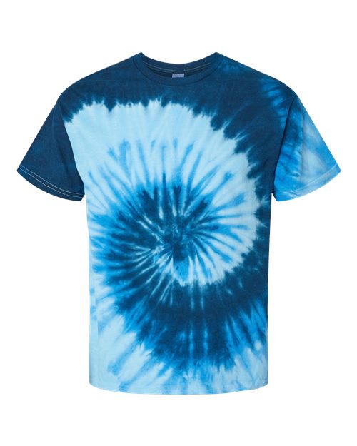 Colortone 1000Y Youth Multi-Color Tie-Dyed T-Shirt - Blue Ocean - front