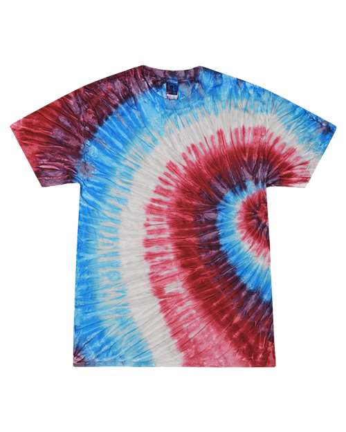 Colortone 1000Y Youth Multi-Color Tie-Dyed T-Shirt - Fire Cracker - front