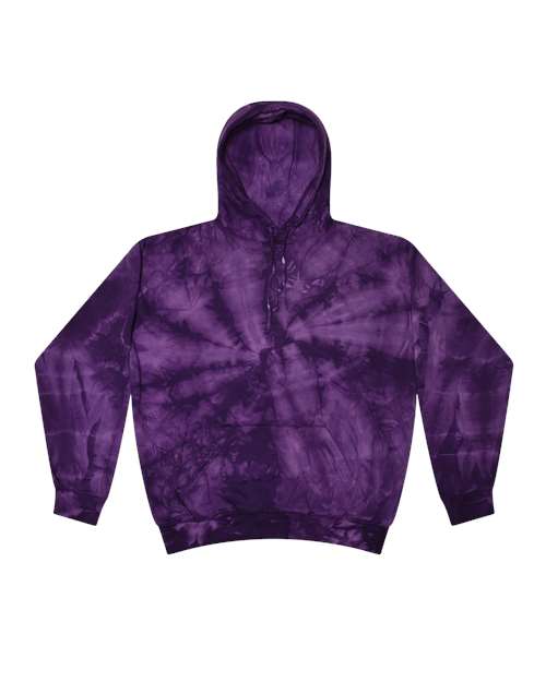 Colortone 8777 Unisex Tie-Dyed Hooded Sweatshirt - Spider Purple - front