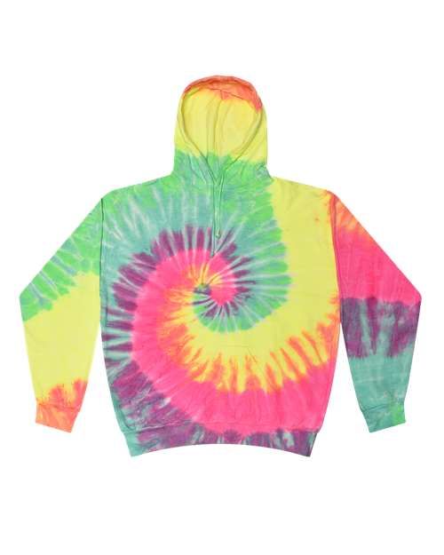 Colortone 8777 Unisex Tie-Dyed Hooded Sweatshirt - Minty Rainbow - front