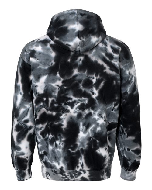 Colortone 8777 Unisex Tie-Dyed Hooded Sweatshirt - Multi Black - back
