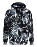 Colortone 8777 Unisex Tie-Dyed Hooded Sweatshirt - Multi Black - front