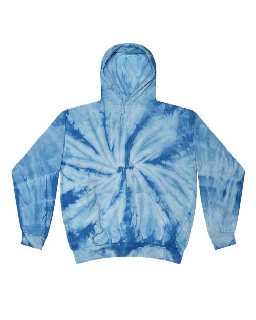 Colortone 8777 Unisex Tie-Dyed Hooded Sweatshirt - Spider Baby Blue - front