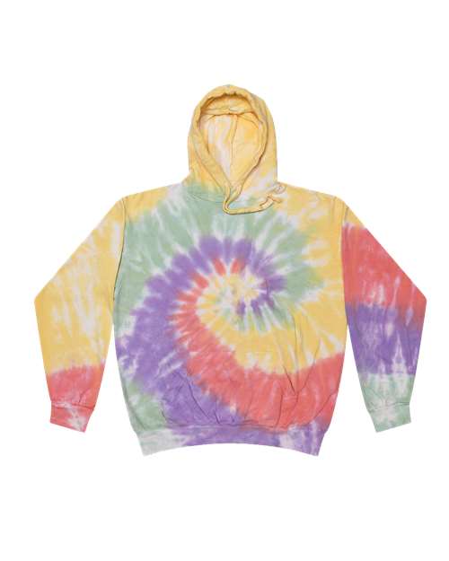 Colortone 8777 Unisex Tie-Dyed Hooded Sweatshirt - Zen Rainbow - front