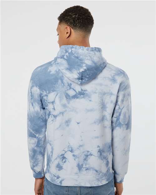 Colortone 8790 Unisex Crystal Wash Hooded Sweatshirt - Crystal Baby Blue - model back