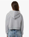 Boxercraft BW5404 Women's Cropped Fleece Hooded Sweatshirt - Oxford Heather - model back