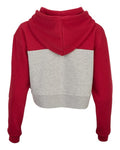 Boxercraft BW5404 Women's Cropped Fleece Hooded Sweatshirt - Brick Red/ Oxford Heather - back