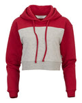 Boxercraft BW5404 Women's Cropped Fleece Hooded Sweatshirt - Brick Red/ Oxford Heather - front