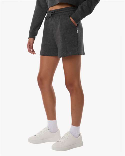 Boxercraft BW6502 Women's Fleece Shorts - Charcoal Heather - model side