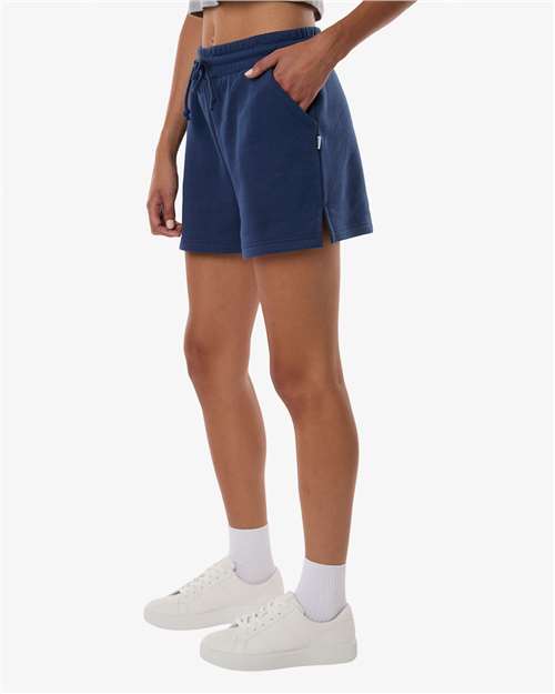 Boxercraft BW6502 Women's Fleece Shorts - Navy - model side