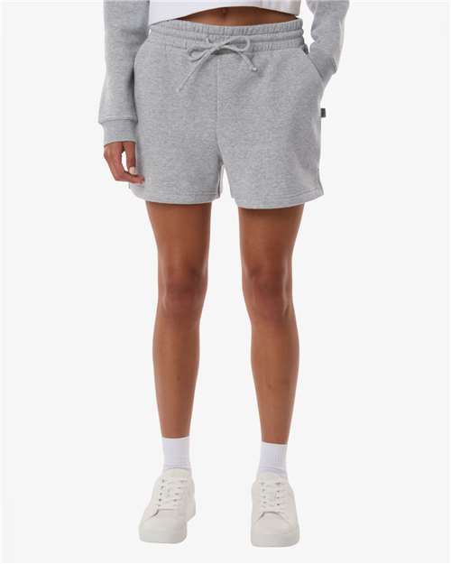 Boxercraft BW6502 Women's Fleece Shorts - Oxford Heather - model front