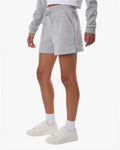 Boxercraft BW6502 Women's Fleece Shorts - Oxford Heather - model side
