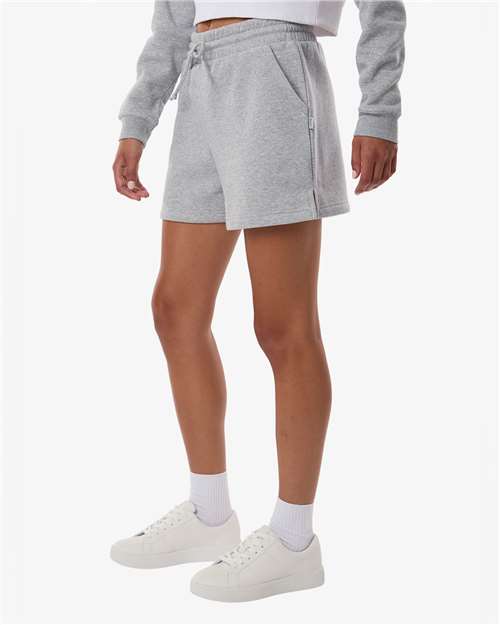 Boxercraft BW6502 Women's Fleece Shorts - Oxford Heather - model side