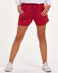 Boxercraft BW6502 Women's Fleece Shorts - Brick Red - model front