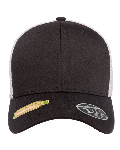 Flexfit 110R 110 Recycled Mesh Cap - Black/ White - front