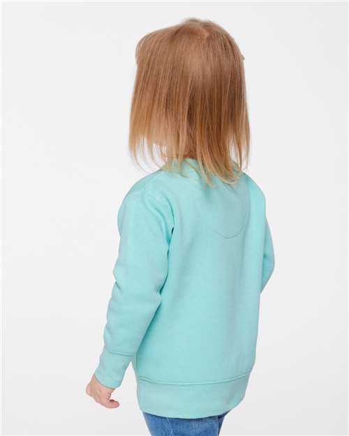 Rabbit Skins 3317 Toddler Fleece Crewneck Sweatshirt - Chill - model side