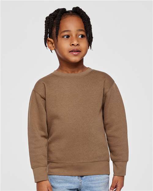 Rabbit Skins 3317 Toddler Fleece Crewneck Sweatshirt - Coyote Brown - model front