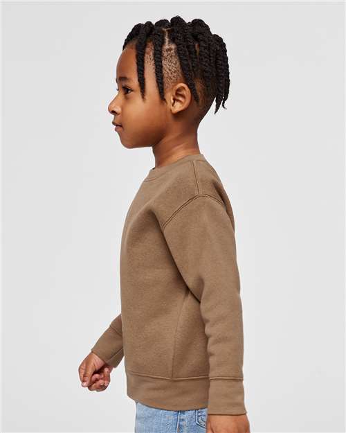Rabbit Skins 3317 Toddler Fleece Crewneck Sweatshirt - Coyote Brown - model side