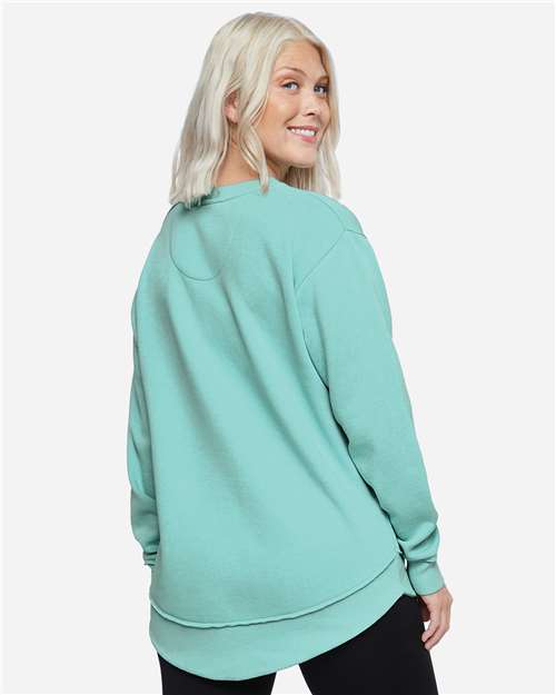 LAT 3525 Women's Weekend Crewneck Sweatshirt - Chill - model back