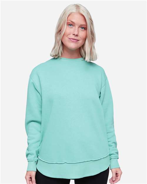 LAT 3525 Women's Weekend Crewneck Sweatshirt - Chill - model front