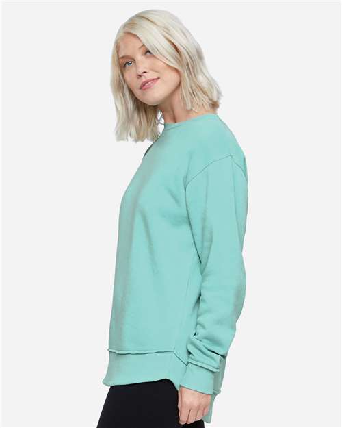 LAT 3525 Women's Weekend Crewneck Sweatshirt - Chill - model side
