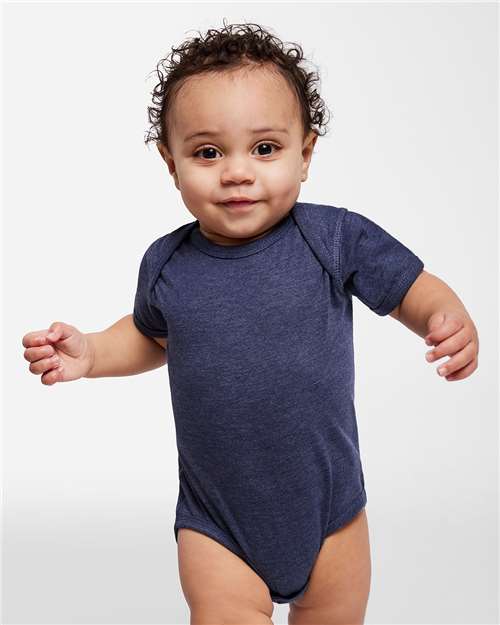 Rabbit Skins 4424 Infant Fine Jersey Bodysuit - Vintage True Navy - model front