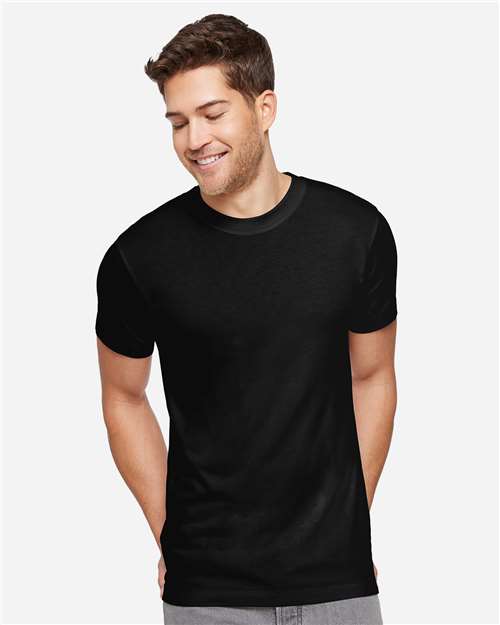 LAT 6904 Unisex Bamboo Tee - Black - model front