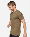 LAT 6904 Unisex Bamboo Tee - Coyote Brown - model side