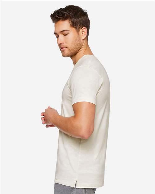 LAT 6904 Unisex Bamboo Tee - Eggshell - model side