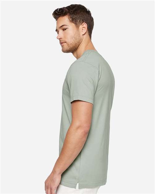 LAT 6904 Unisex Bamboo Tee - Eucalyptus - model side