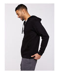 LAT 6927 Unisex Full-Zip Hoodie Sweatshirt - Black - model side