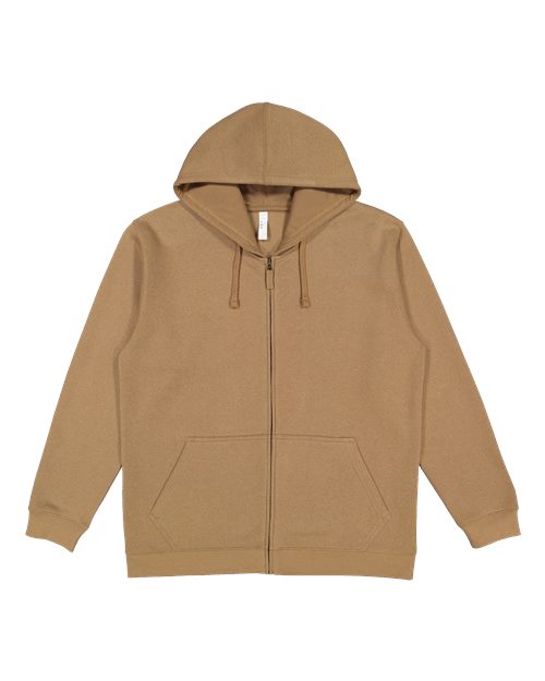 LAT 6927 Unisex Full-Zip Hoodie Sweatshirt - Coyote Brown - front