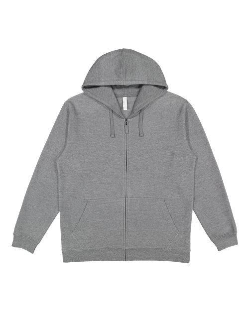 LAT 6927 Unisex Full-Zip Hoodie Sweatshirt - Granite Heather - front