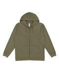 LAT 6927 Unisex Full-Zip Hoodie Sweatshirt - Military Green - front