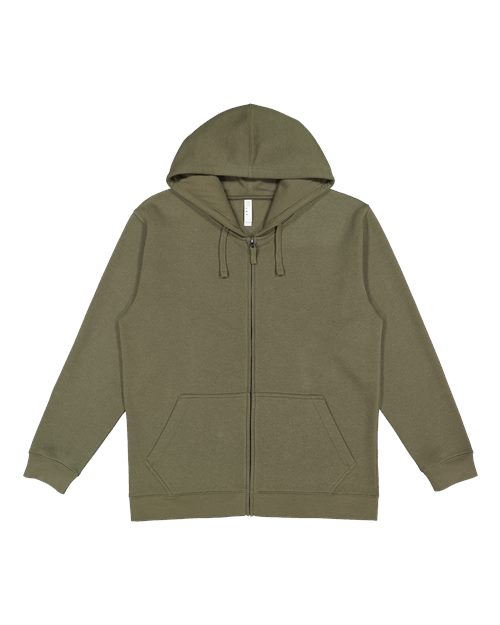 LAT 6927 Unisex Full-Zip Hoodie Sweatshirt - Military Green - front