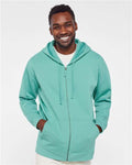 LAT 6927 Unisex Full-Zip Hoodie Sweatshirt - Saltwater - model front