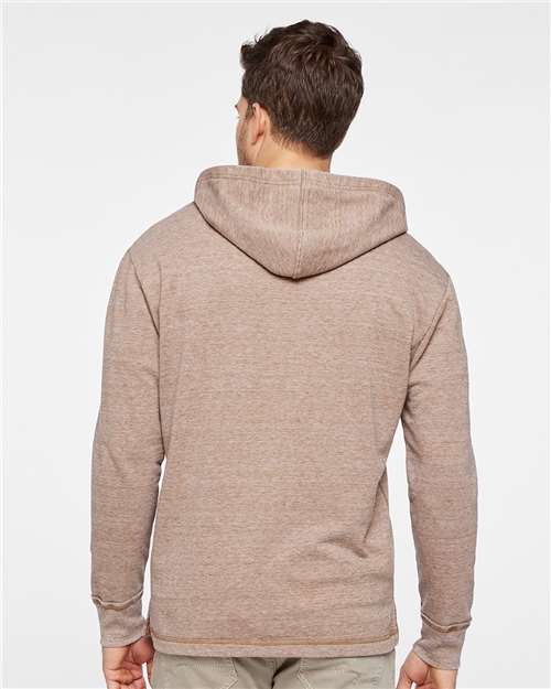 LAT 6936 Unisex Vintage Wash Hoodie Sweatshirt - Weathered Coyote Brown - model back