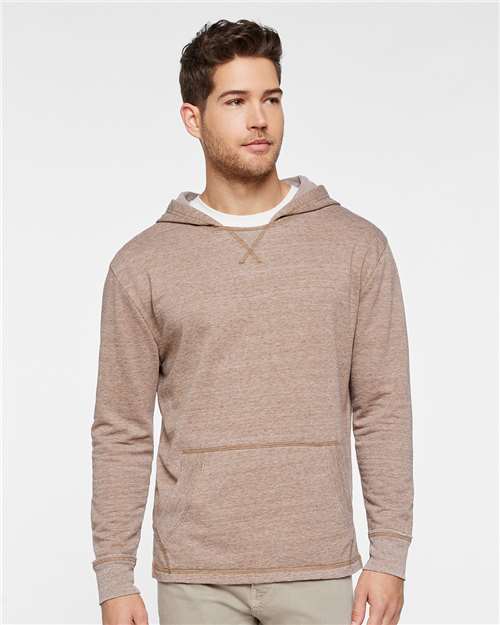 LAT 6936 Unisex Vintage Wash Hoodie Sweatshirt - Weathered Coyote Brown - model front