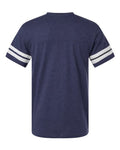 LAT 6937 Unisex Football Fine Jersey Tee - Vintage True Navy/ Blended White - back