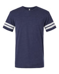 LAT 6937 Unisex Football Fine Jersey Tee - Vintage True Navy/ Blended White - front