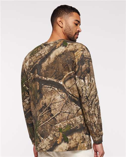 Code Five 3981 Unisex Realtree Camo Long Sleeve Tee - RealTree APX - model back