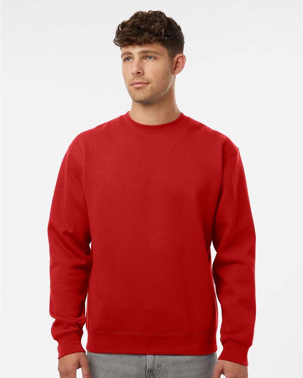 Heavyweight Crewneck Sweatshirt in Red, front view