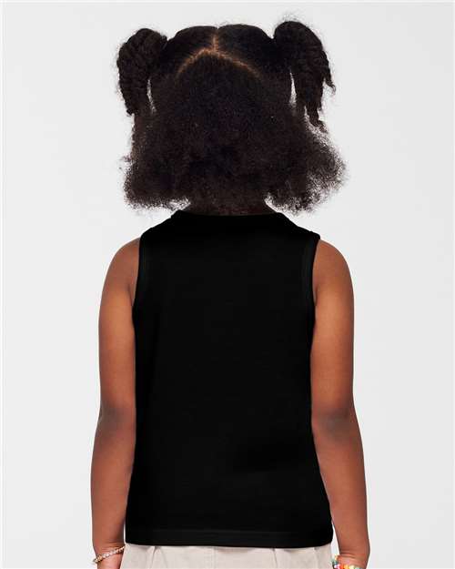 Rabbit Skins 3323 Toddler Fine Jersey Tank - Black - model back