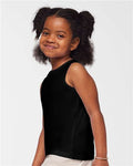 Rabbit Skins 3323 Toddler Fine Jersey Tank - Black - model side
