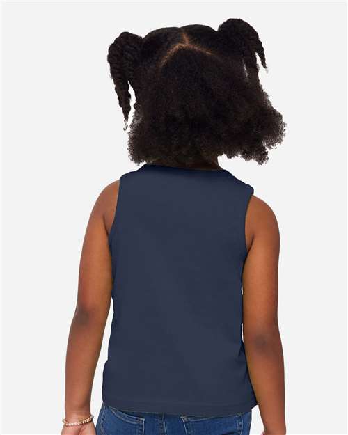 Rabbit Skins 3323 Toddler Fine Jersey Tank - Denim - model back