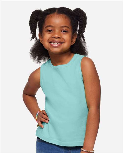 Rabbit Skins 3323 Toddler Fine Jersey Tank - Saltwater - model front